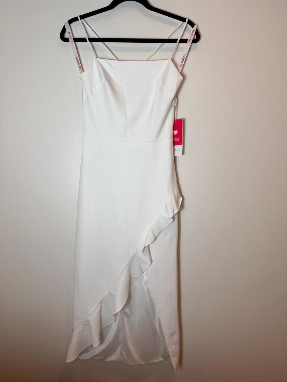 New With Tags Elegant White Ruffle Midi Dress - Strappy Women's Dress Size XS